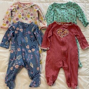 Carters 4 piece baby girl sleeper set